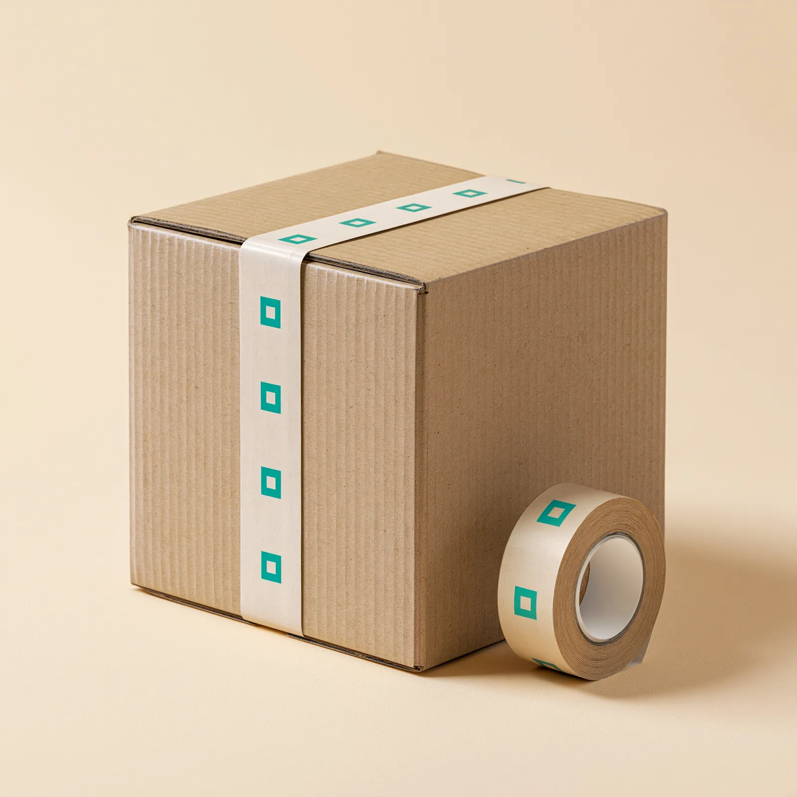 Carton sealed with branded custom printed tape
