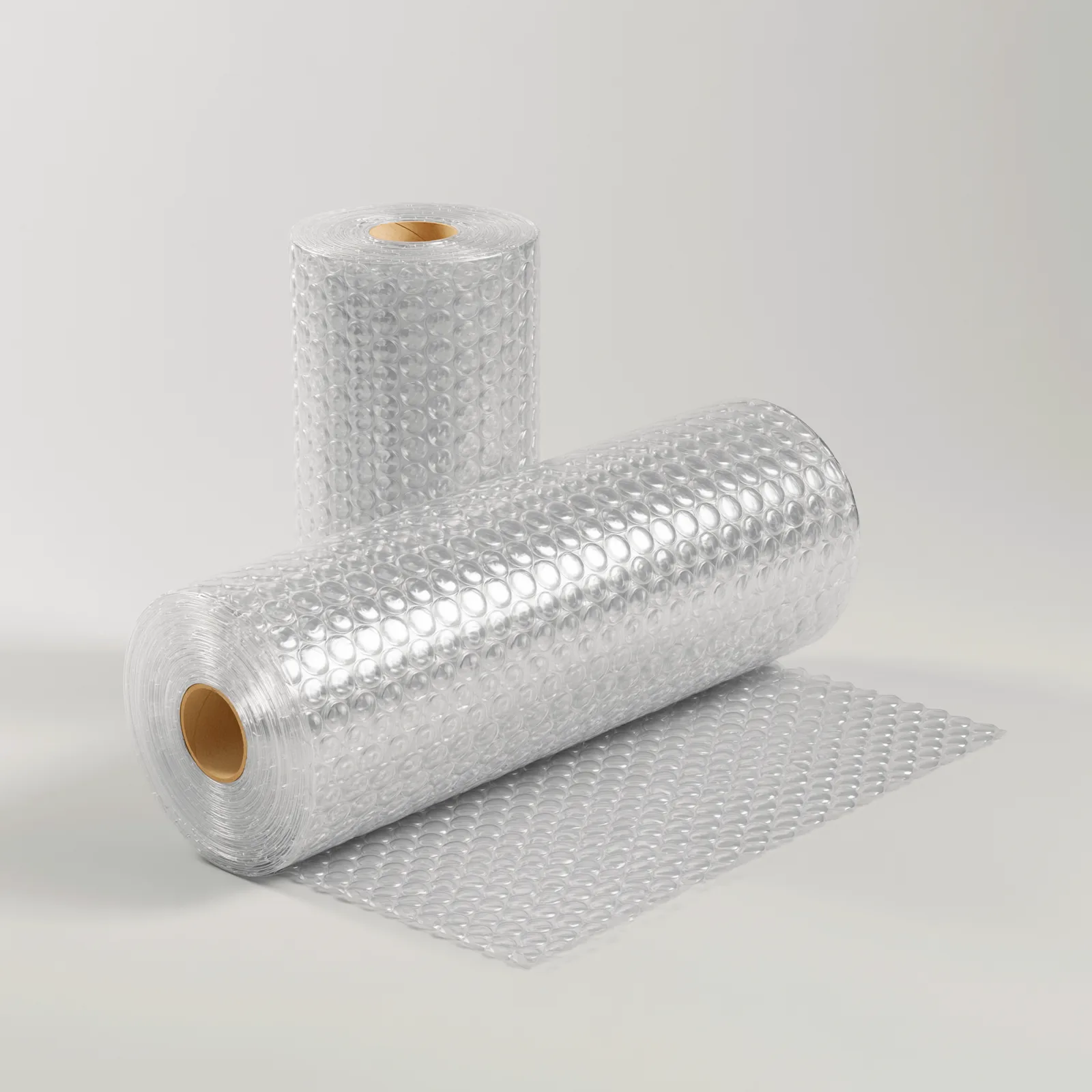 Roll of 750mm clear large bubble wrap standing upright