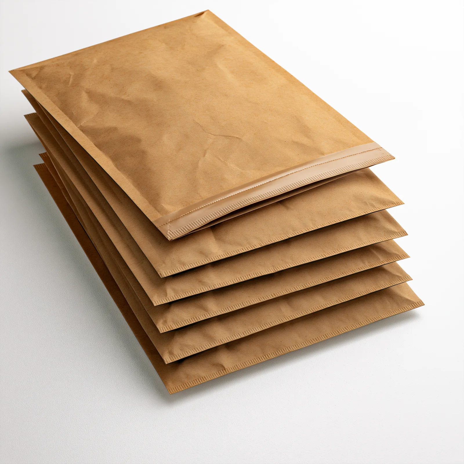 Brown kraft paper mailing bags with self-seal strip